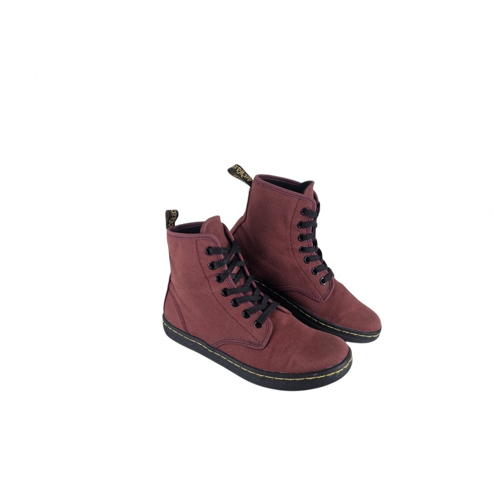 Dr Martens Shoreditch Cherry Red Canvas Boots Womens 5 Youth 3Y EU 36 AW004